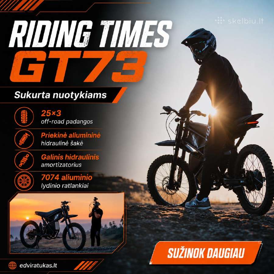 Riding Times Gt73 elektrinis moto tipo dviratis - nuotraukos Nr. 4