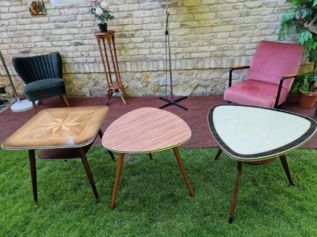 Vintažiniai mid century kavos staliukai - nuotraukos Nr. 36
