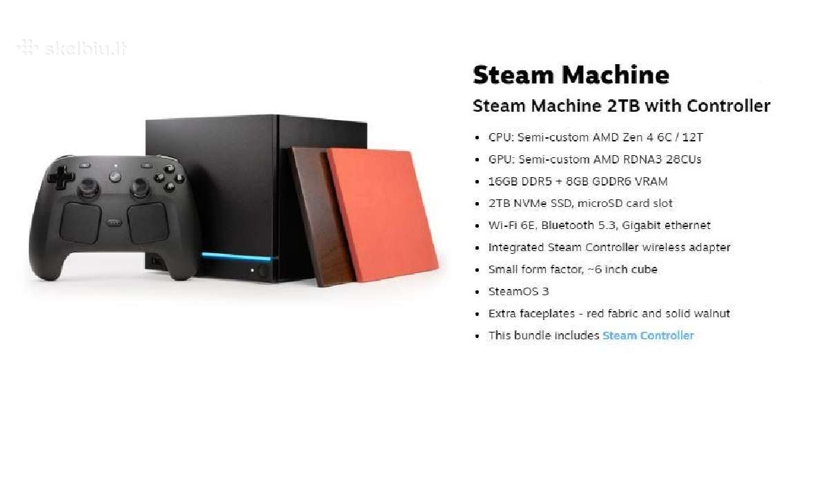 Steam machine 2tb su valdymo pultu alokacija