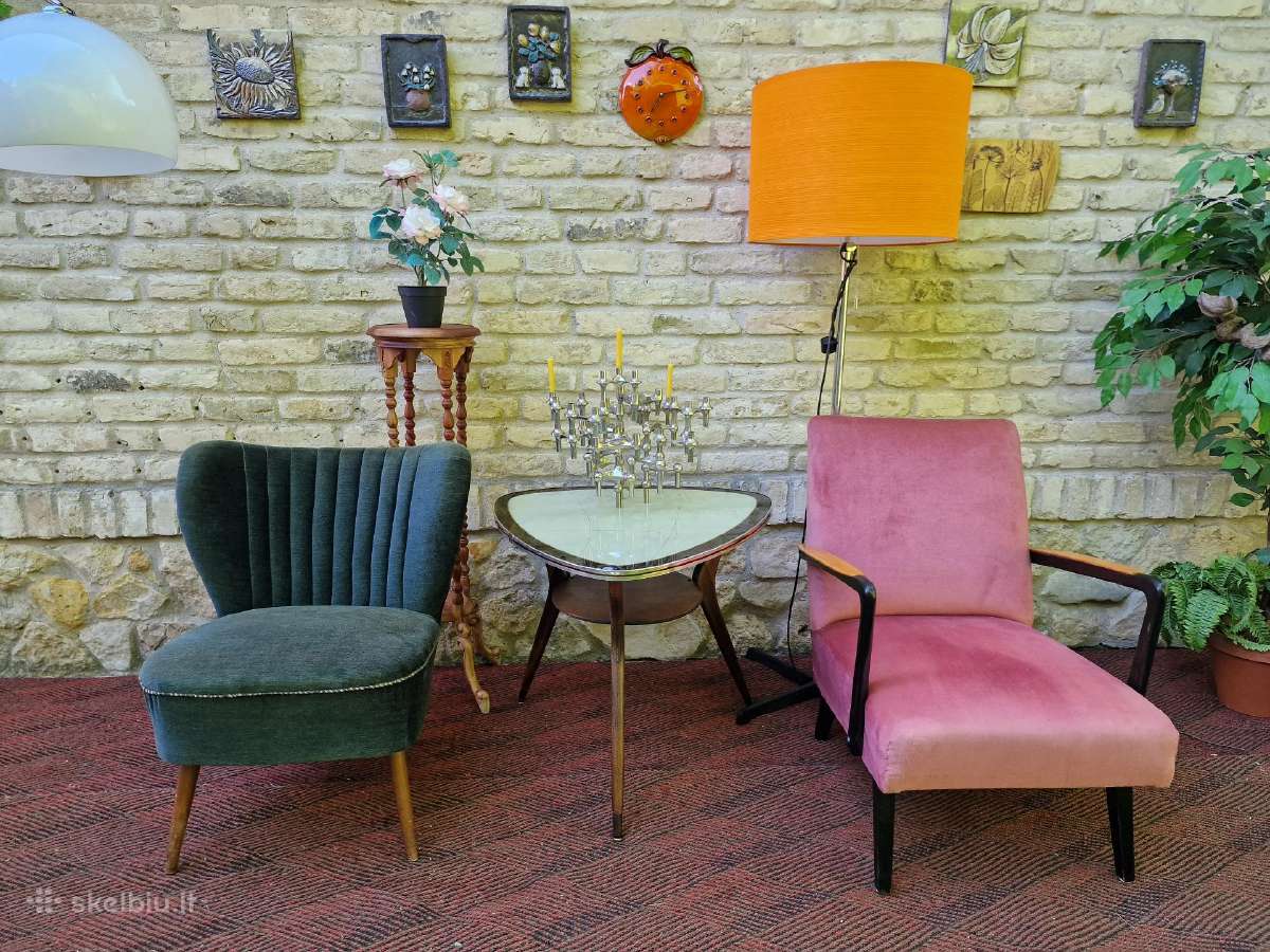 Vintažiniai mid century foteliai