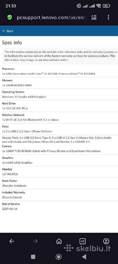 Lenovo Ideapad slim 5 16iah8 dalimis - nuotraukos Nr. 2