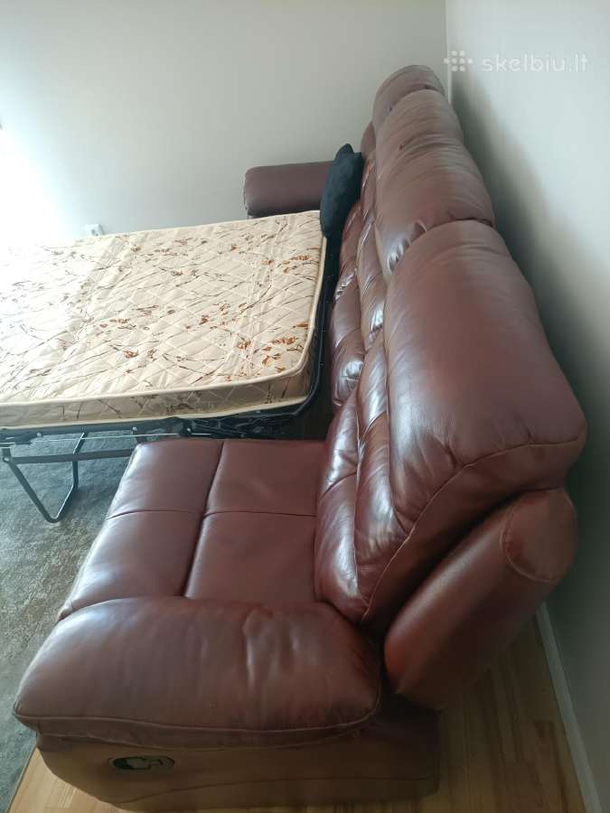 Sofa iš natūralios odos su miegamaja funkcija - nuotraukos Nr. 12