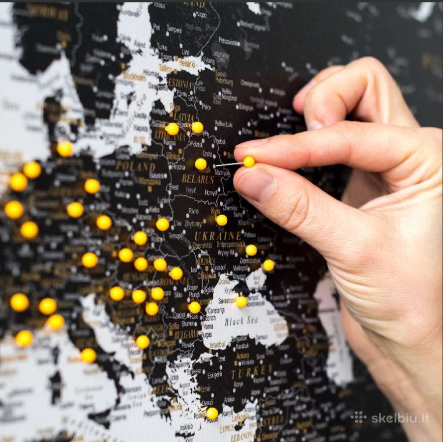 Paveikslas Pasaulio Žemėlapis su smeigtukais 120cm - nuotraukos Nr. 2