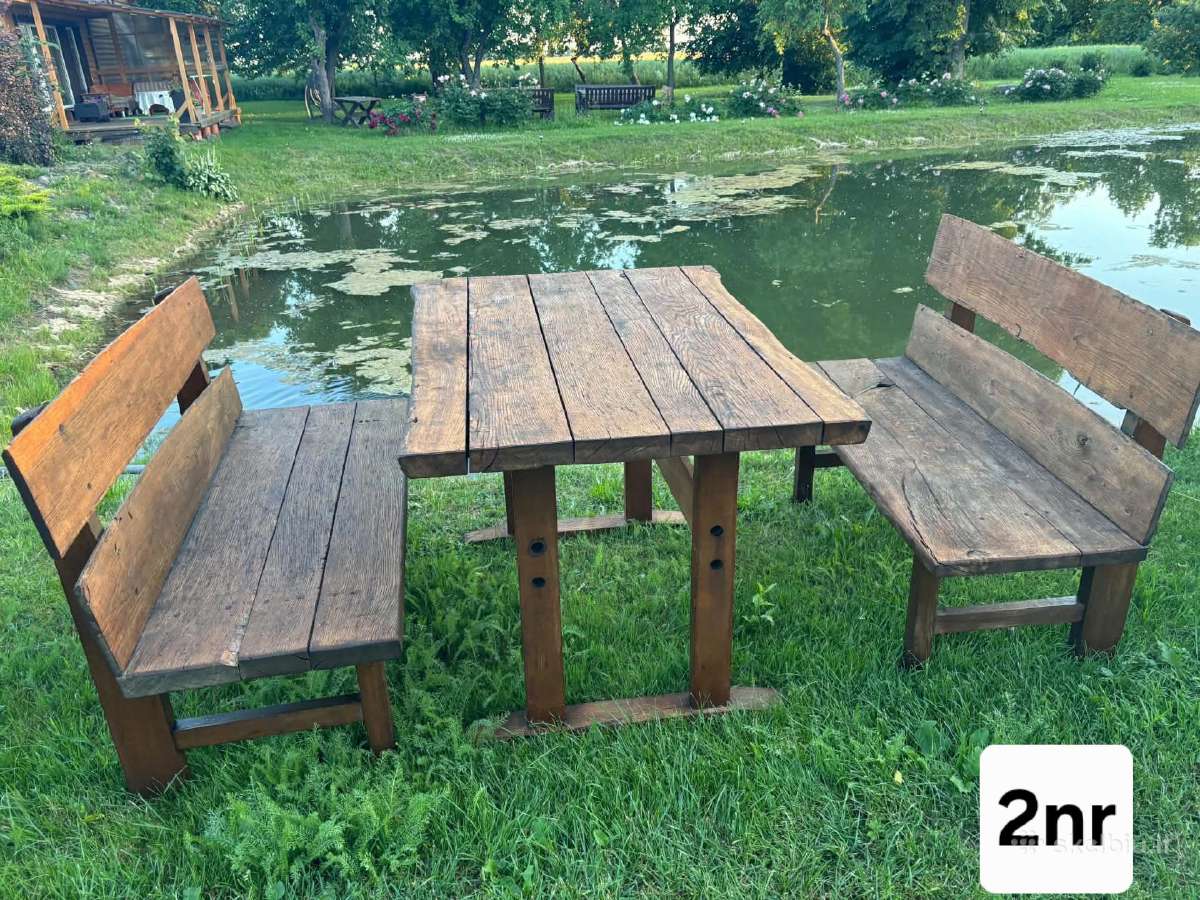 Parduodami naudoti ąžuoliniai lauko baldai - nuotraukos Nr. 3