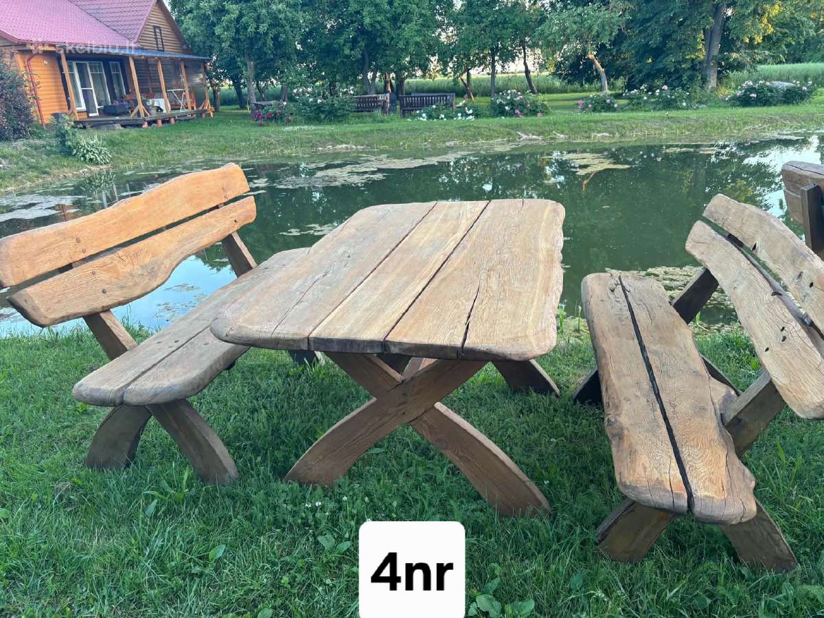 Parduodami naudoti ąžuoliniai lauko baldai - nuotraukos Nr. 5