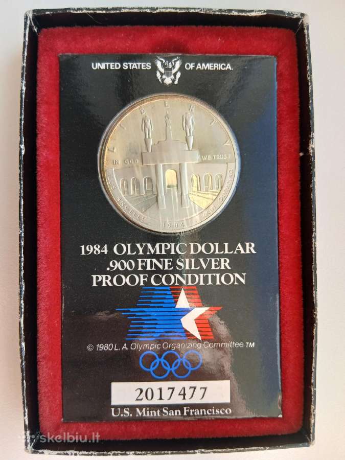 JAV 1984-s Los Angeles Olympics Proof Doleris - nuotraukos Nr. 2