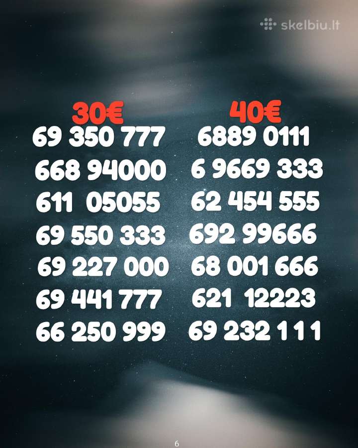 70vnt Gražūs VIP Numeriai 777 30/40€ - nuotraukos Nr. 6