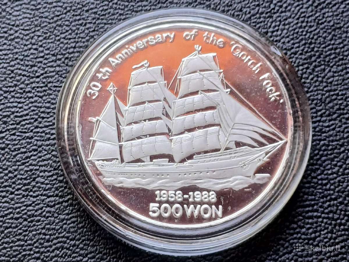 500 vonų 1988m. Šiaurės Korėja sidabras 999 unc. - nuotraukos Nr. 3