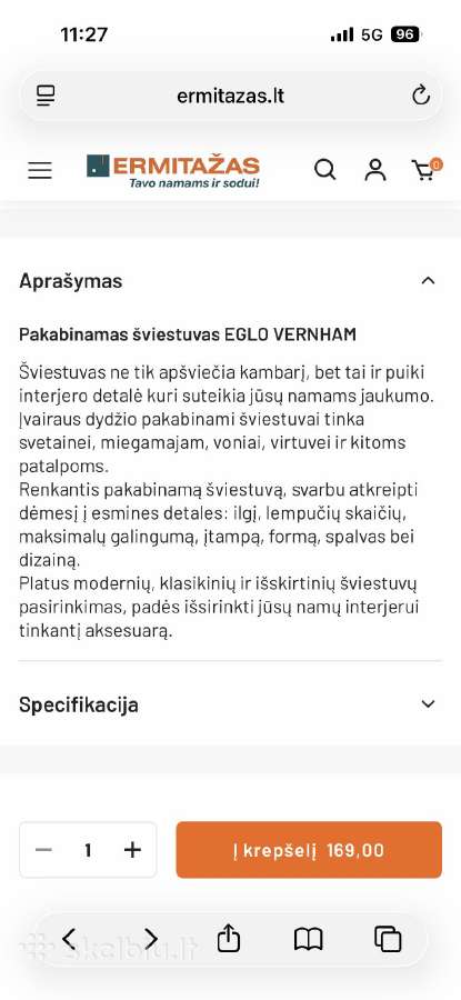 Lubinis pakabinamas šviestuvas - nuotraukos Nr. 2