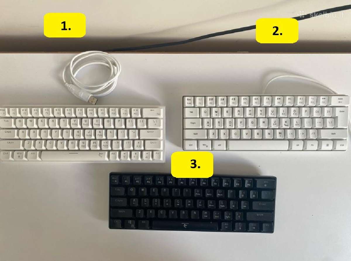 Kompaktiškos 60% klaviatūros