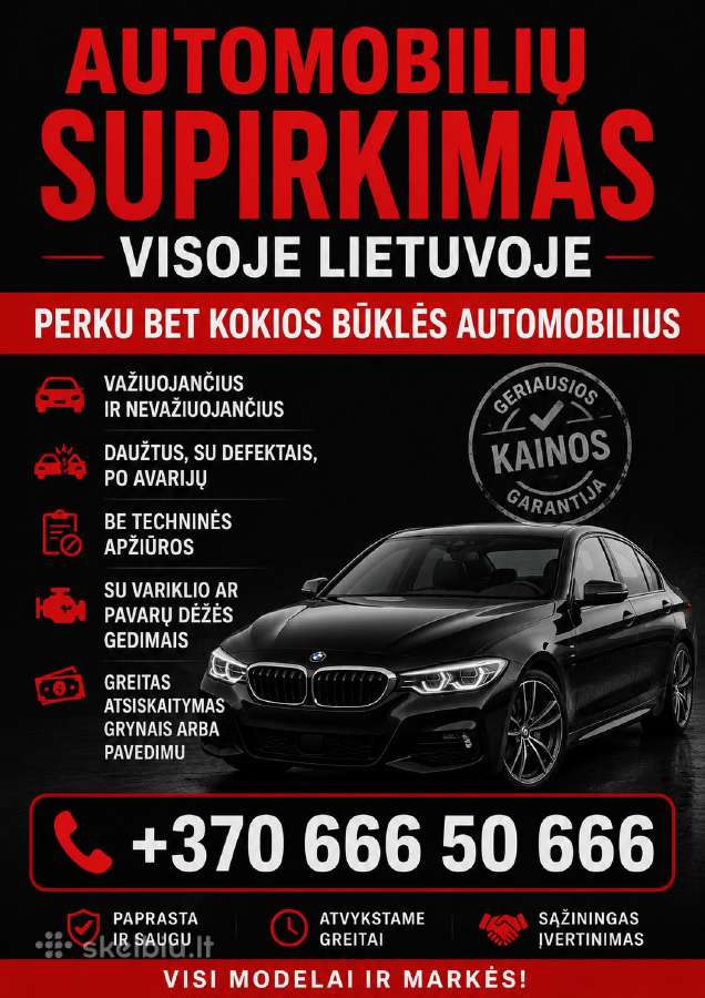 Automobilių supirkimas 24/7
