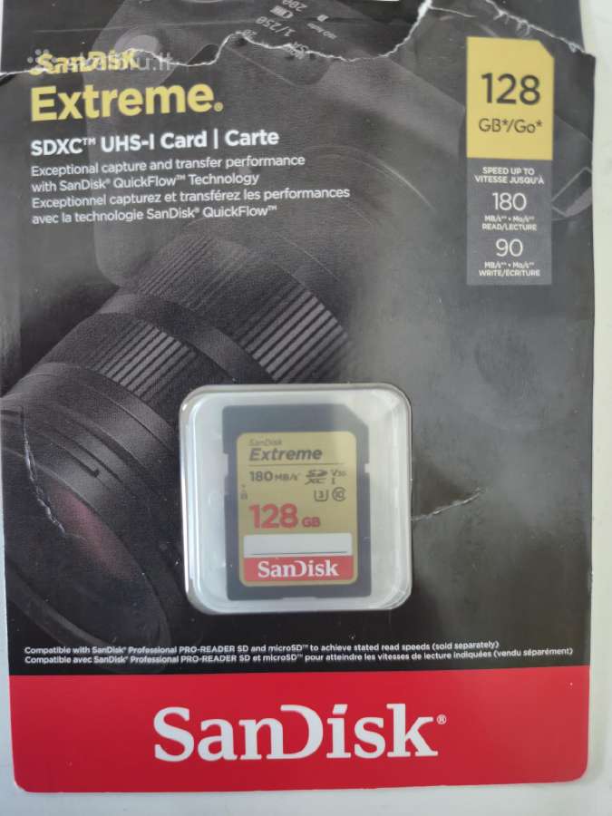 Nauja Sandisk Extreme Sdxc 128gb V30