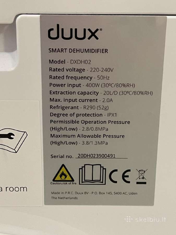Oro sausintuvas Duux Dxdh02, 400 W - nuotraukos Nr. 3