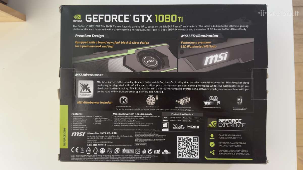 Msi Geforce Gtx 1080 Ti 11gb Vaizdo Plokštė - nuotraukos Nr. 9