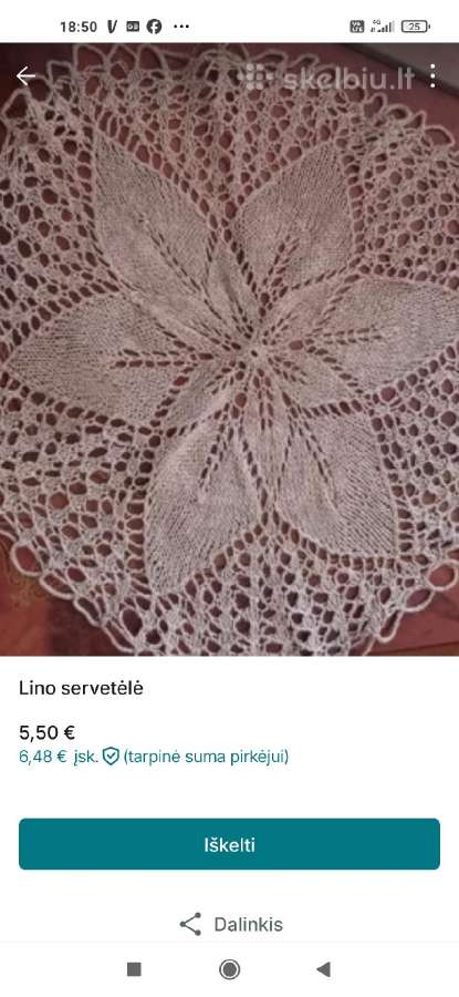 Servetėlė kiauraraštė 50 cm - nuotraukos Nr. 8