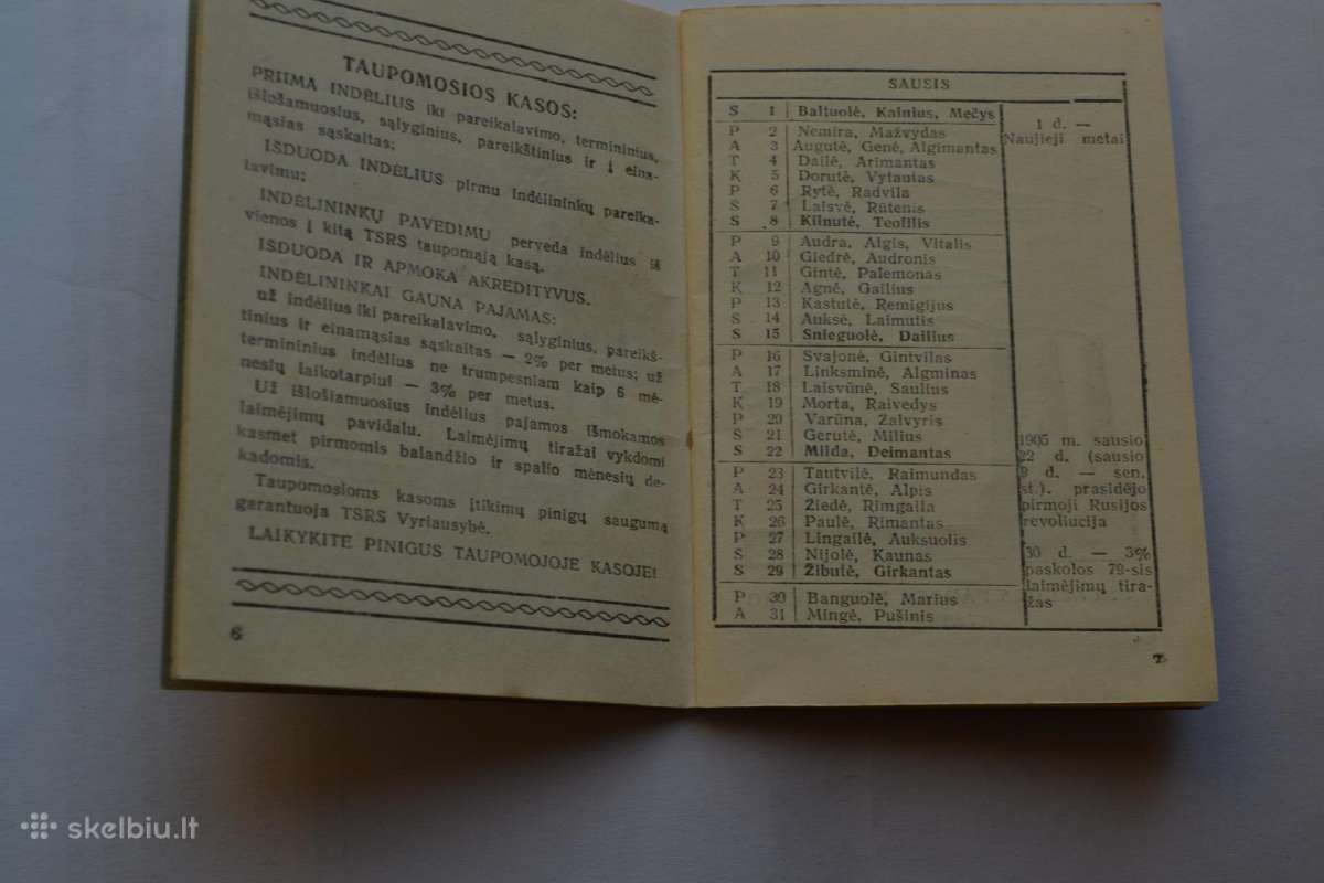 1961 m.kalendorius - nuotraukos Nr. 3