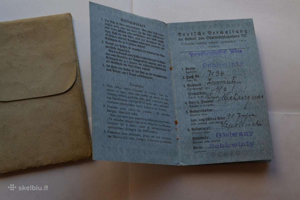 Pasas Vilnius,sirvintai 1916 m. - nuotraukos Nr. 3