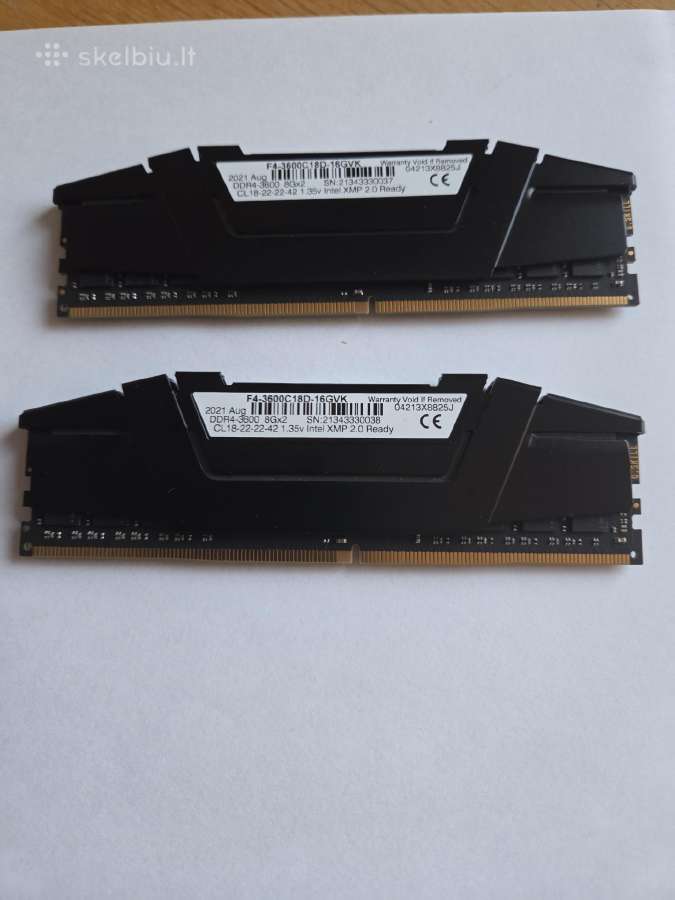 Parduodu Ddr4 Gskill Ripjaws 3600 2x8 GB - nuotraukos Nr. 2