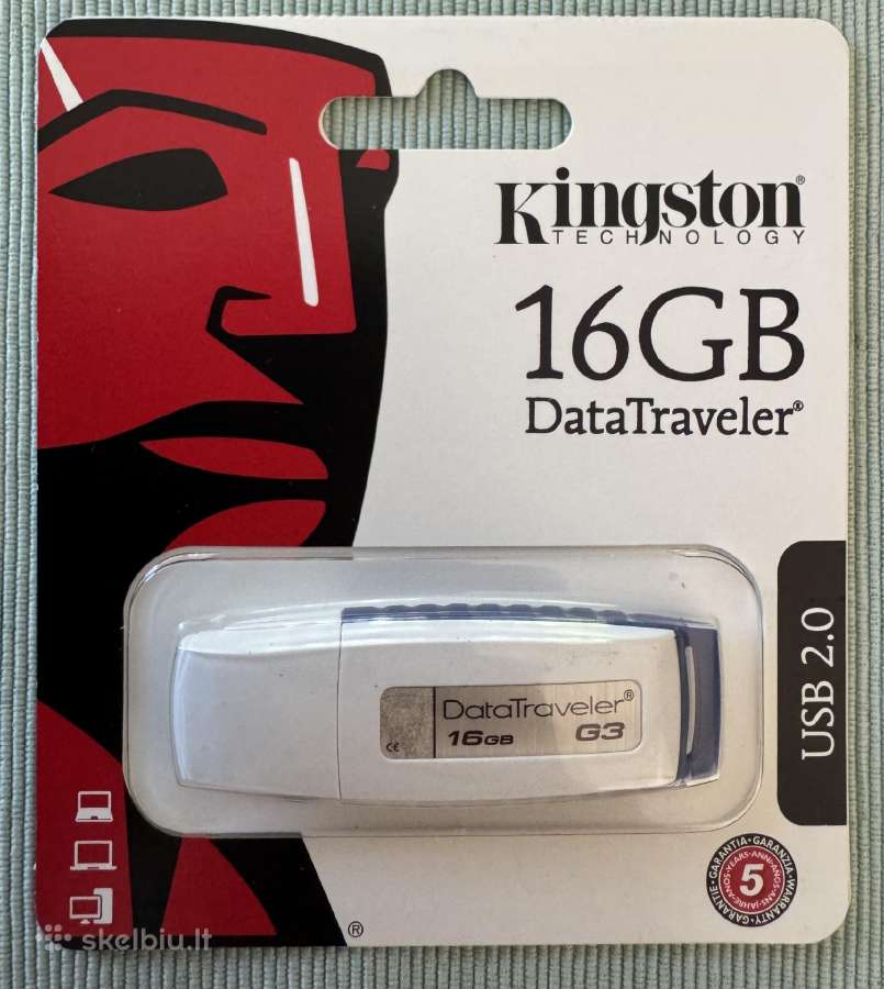 Nauja Kingston 16 GB Usb 2.0 atminties laikmena