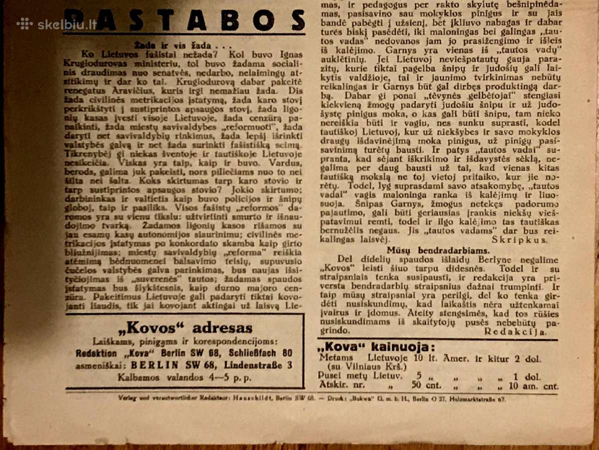1931 Socialdemokratų laikraštis Kova - nuotraukos Nr. 3
