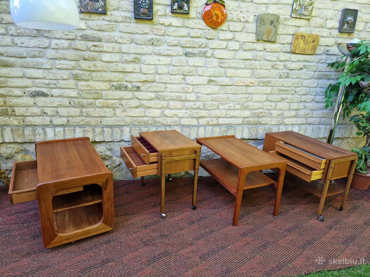 Vintažiniai mid century tikmedžio staliukai - nuotraukos Nr. 2