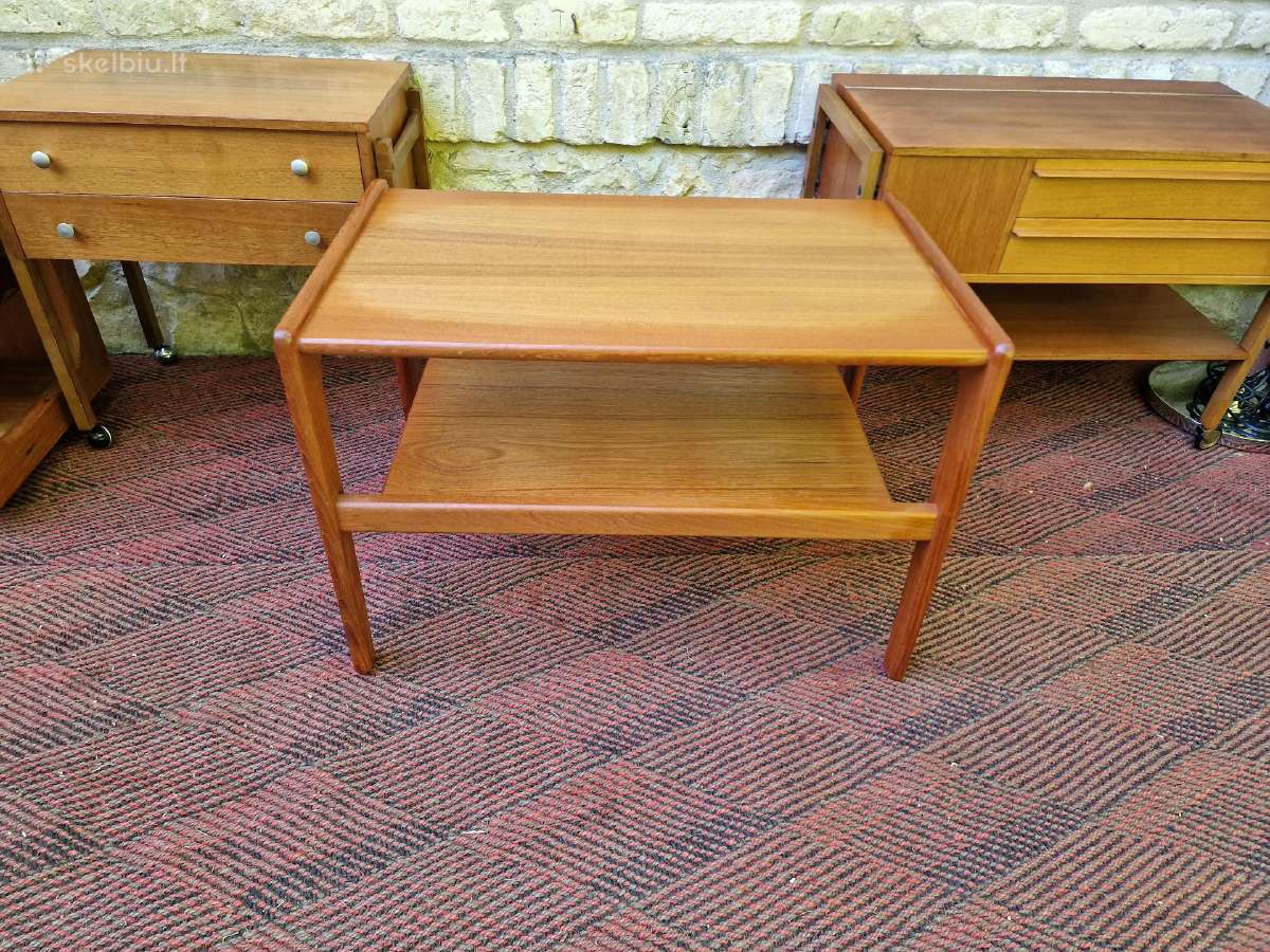 Vintažiniai mid century tikmedžio staliukai - nuotraukos Nr. 13