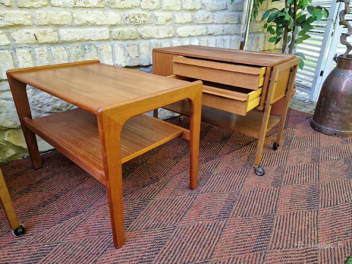 Vintažiniai mid century tikmedžio staliukai - nuotraukos Nr. 29