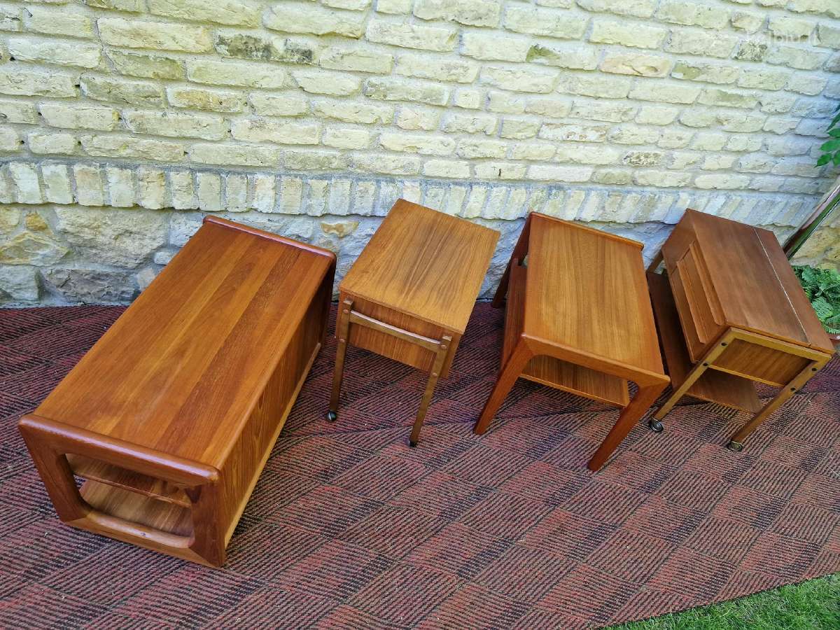 Vintažiniai mid century tikmedžio staliukai - nuotraukos Nr. 34