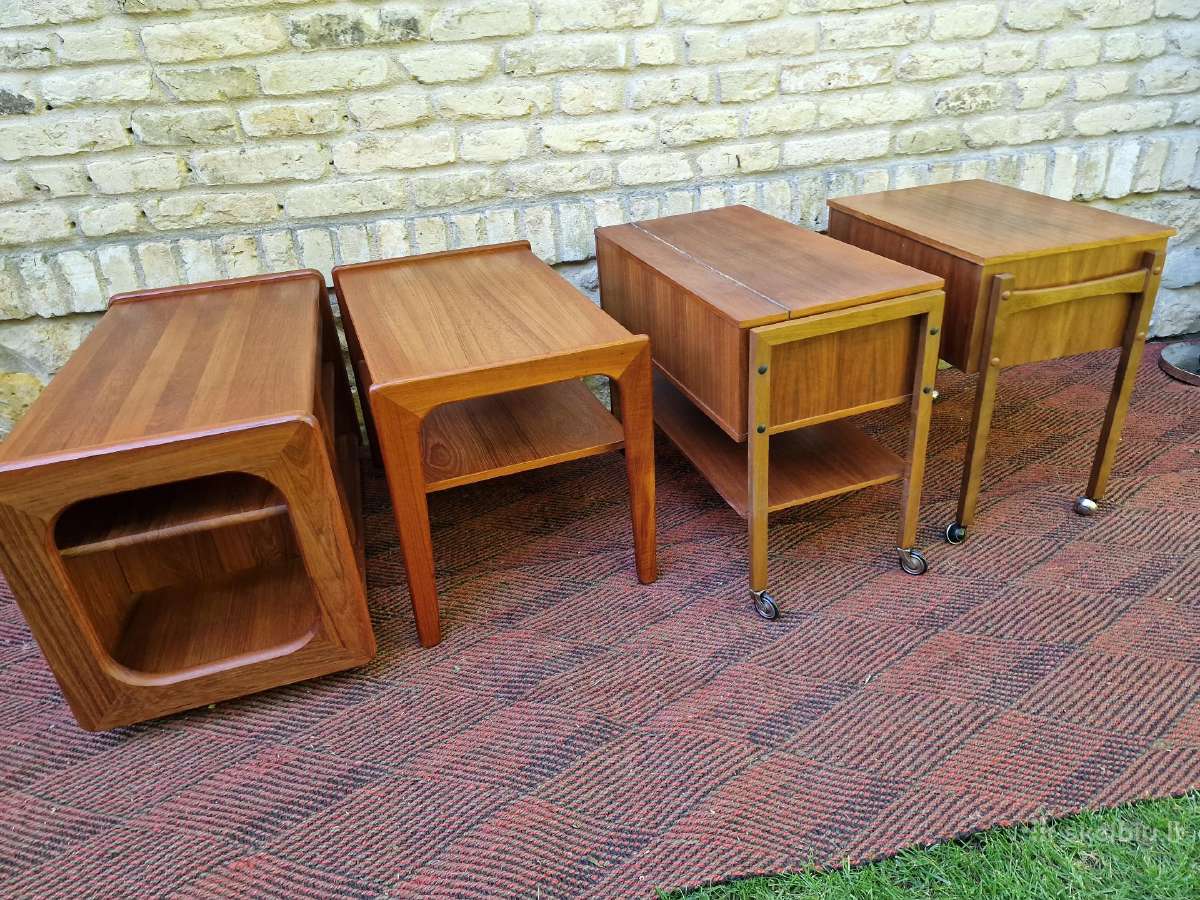Vintažiniai mid century tikmedžio staliukai - nuotraukos Nr. 36