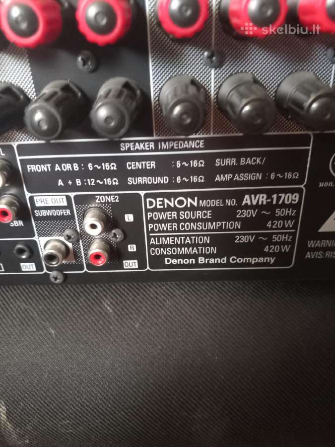 Stiprintuvas, resiveris Denon Avr - 1709 - nuotraukos Nr. 3