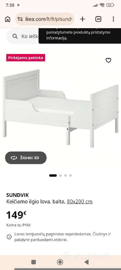 Ikea auganti lova - nuotraukos Nr. 2