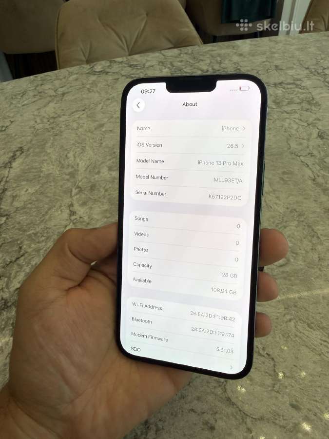 iPhone 13 pro max, 128gb 100% - nuotraukos Nr. 4