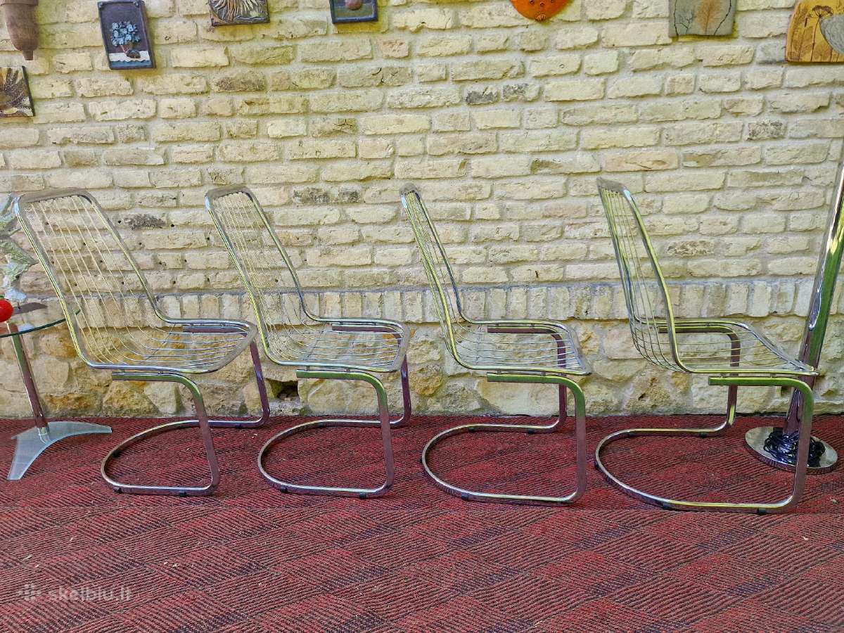 Vintažinės autorinės chromo kėdės - nuotraukos Nr. 7