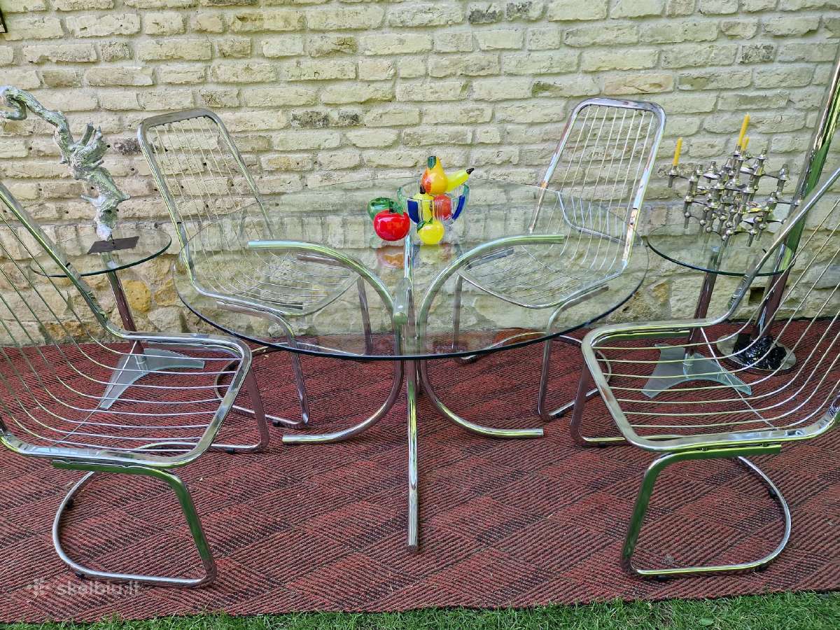Vintažinis mid century Bauhaus st.stiklinis stalas - nuotraukos Nr. 5