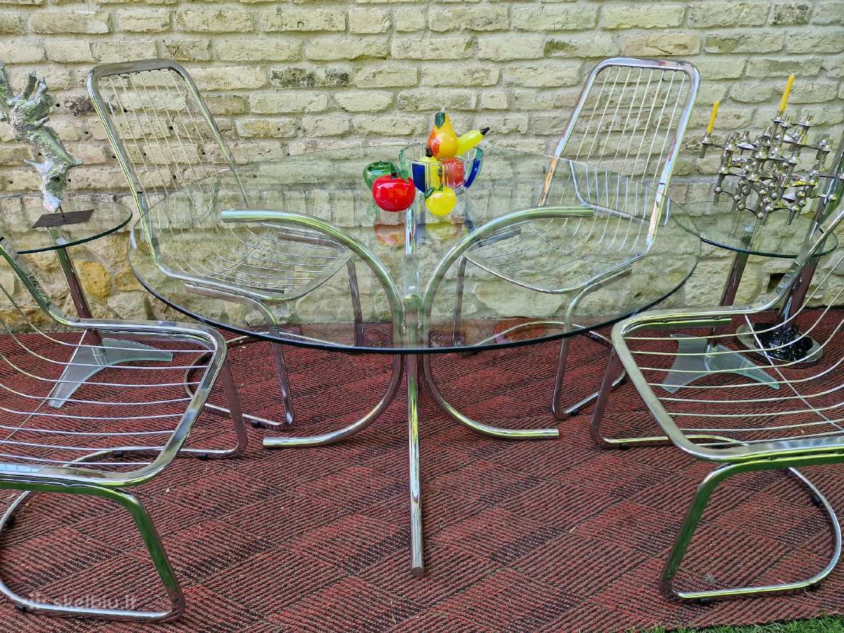 Vintažinis mid century Bauhaus st.stiklinis stalas - nuotraukos Nr. 11