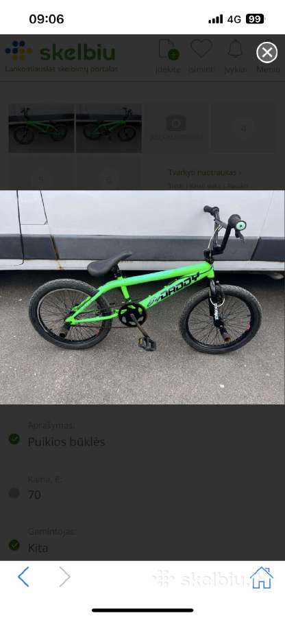 BMX dviratis, tvarkingas. - nuotraukos Nr. 2