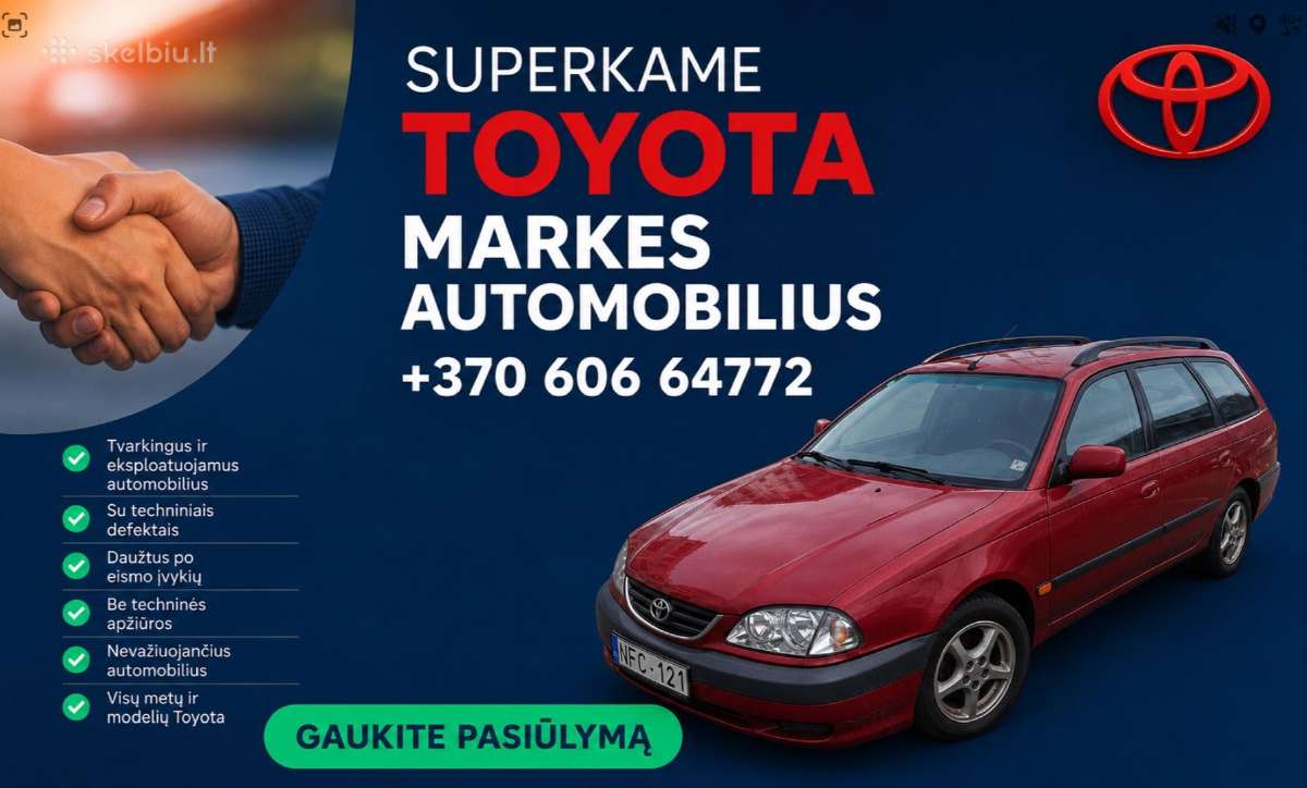 Superkame Toyota Markės Automobilius! - nuotraukos Nr. 12
