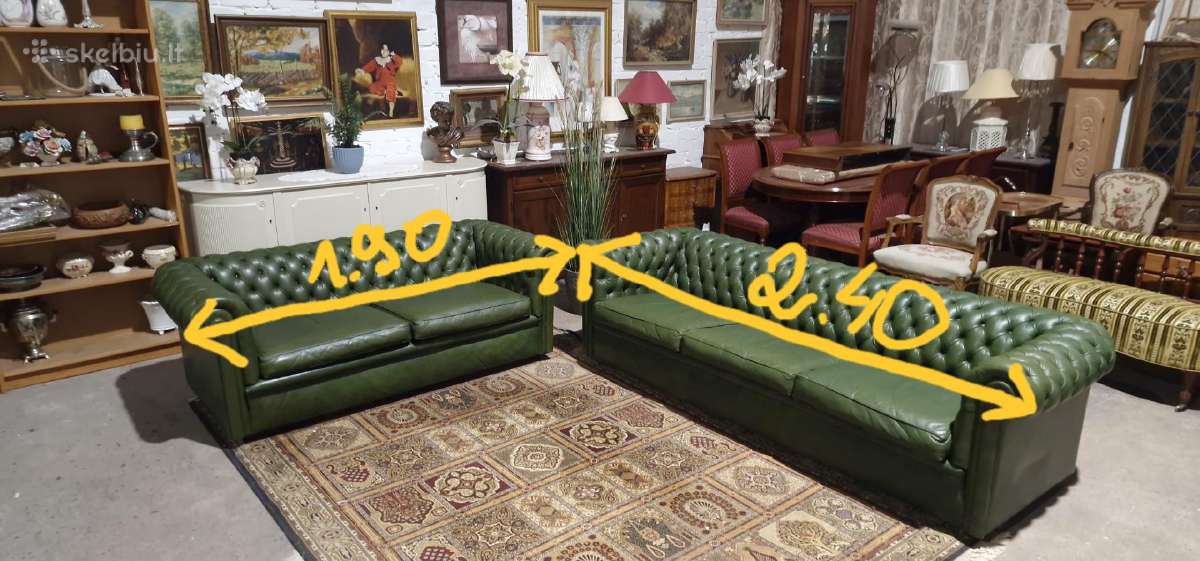 Didelis Chesterfield odinus baldų komplektas - nuotraukos Nr. 5