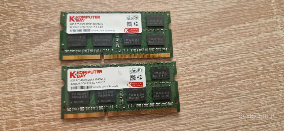 2 x 4gb Ddr3 pc3 8500 1066mhz
