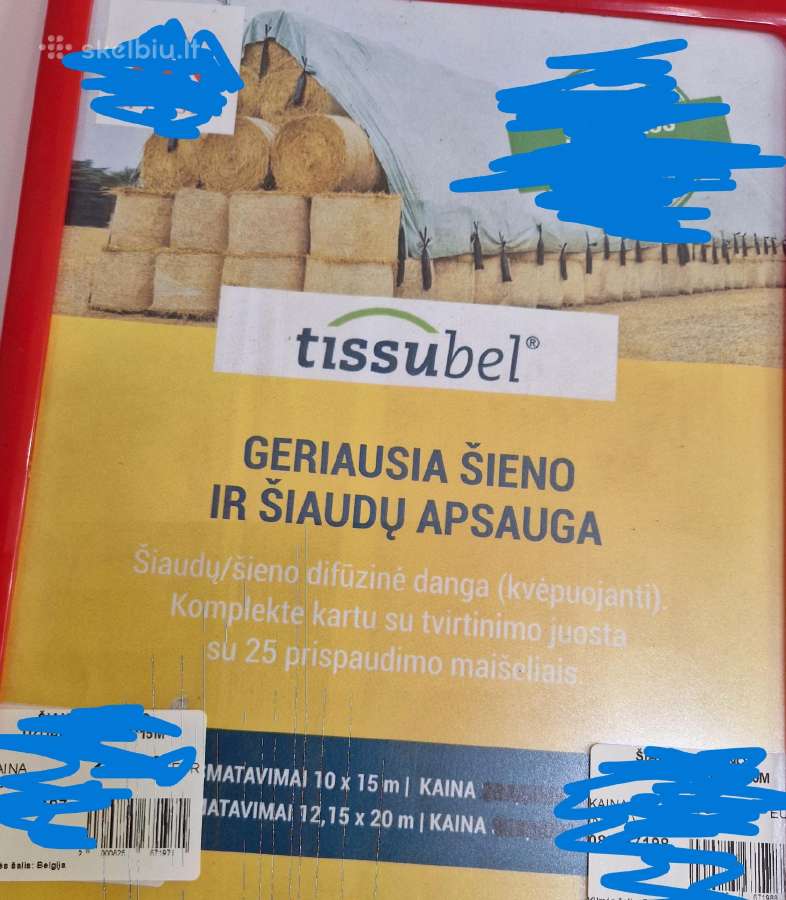 Šiaudų/šieno apsauga (difūzinė danga, kvėpuojanti)