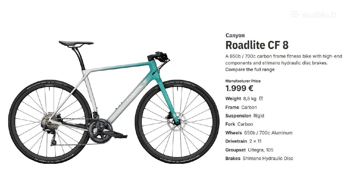 Canyon Roadlite CF 8 Carbon. Ultegra. 8,8 kg.