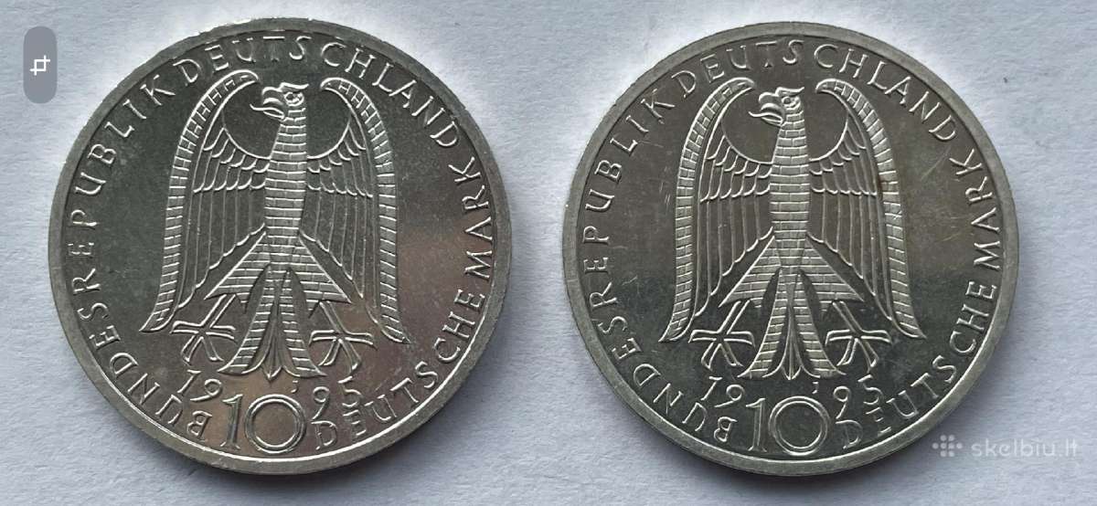 Vokietijos 10 sidabrinių markių Sidabras Praba 625 - nuotraukos Nr. 12