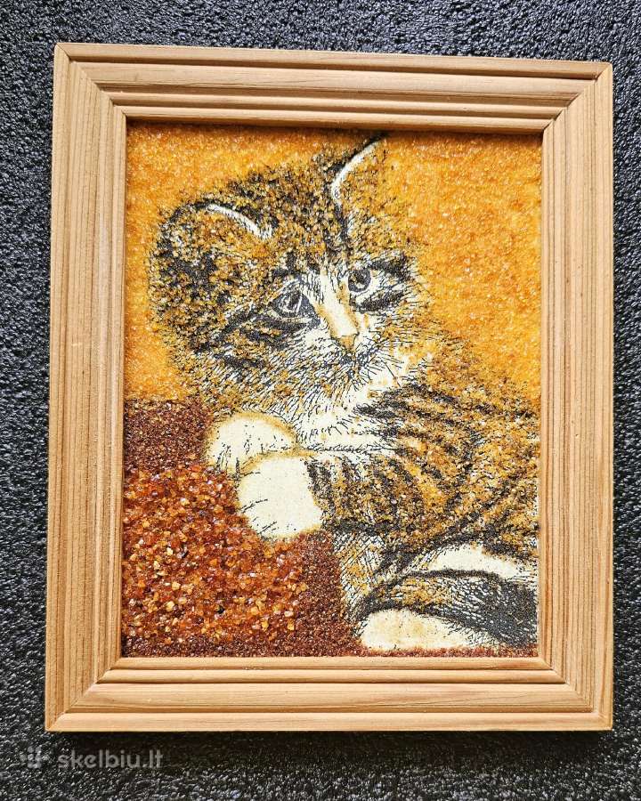 Gintarinis paveiksliukas "Katinukas"