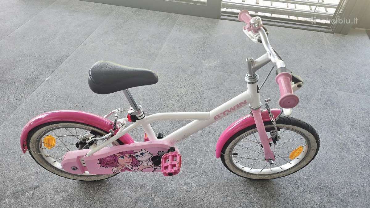 Decathlon btwin mergaitiškas rožinis dviratukas