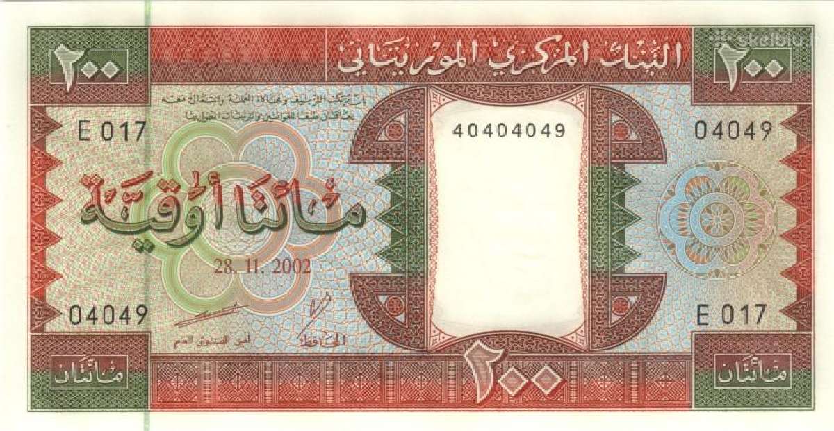 Mauritania 200 ouguiya 2002. Unc. P - nuotraukos Nr. 2