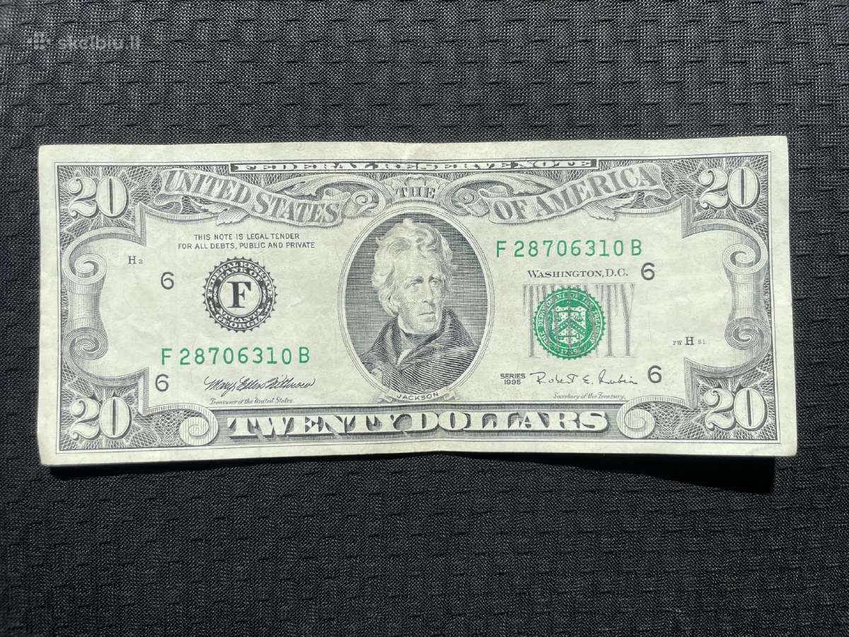 Dvidešimt dolerių 20$ twenty dollar bill 1995