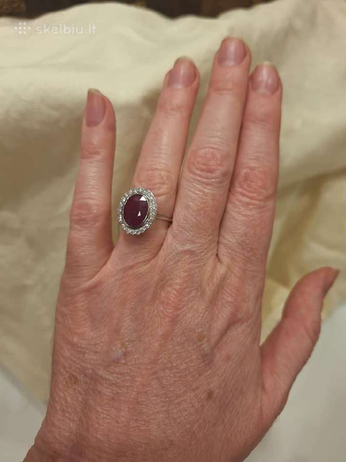 Aukso žiedas su nekaitintu rubinu (4,68ct) - nuotraukos Nr. 9