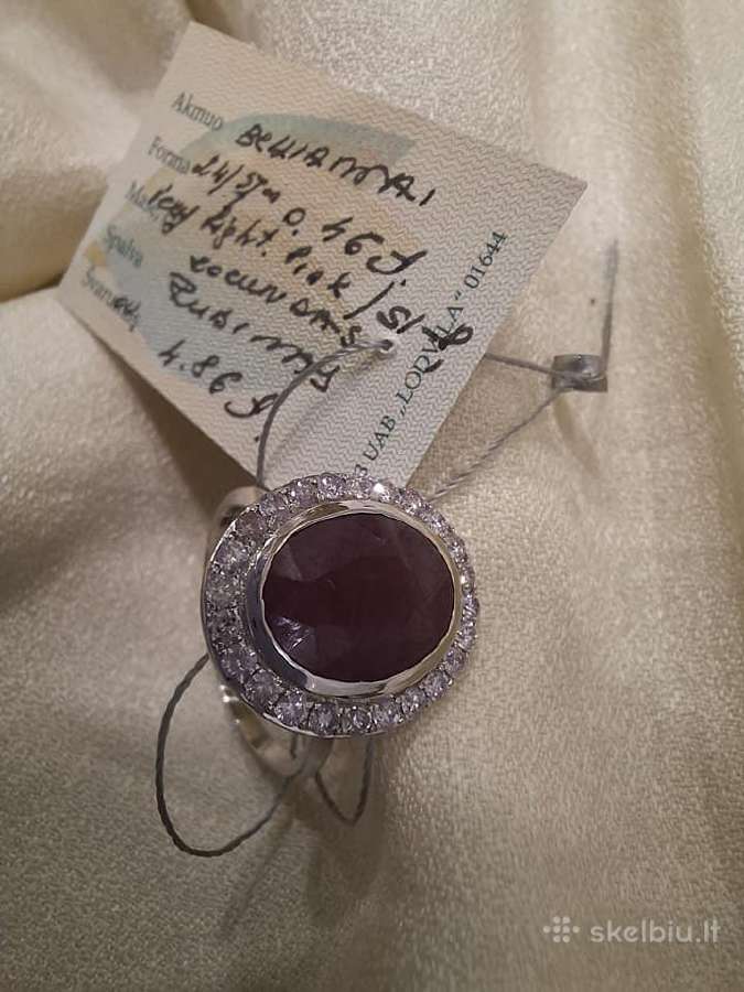 Aukso žiedas su nekaitintu rubinu (4,68ct) - nuotraukos Nr. 10