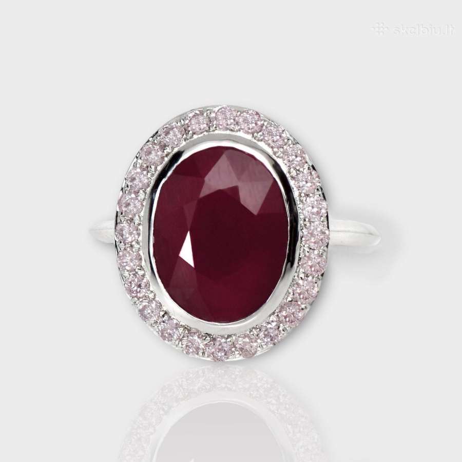 Aukso žiedas su nekaitintu rubinu (4,68ct) - nuotraukos Nr. 2