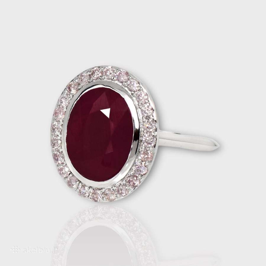 Aukso žiedas su nekaitintu rubinu (4,68ct) - nuotraukos Nr. 12
